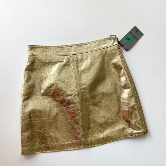 Zadig & voltaire metallic leather mini skirt *flaws* - Picture 6 of 7